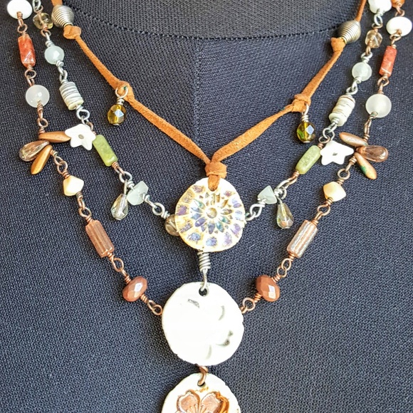 NEW one of a kind Boho necklace - Picture 1 of 4